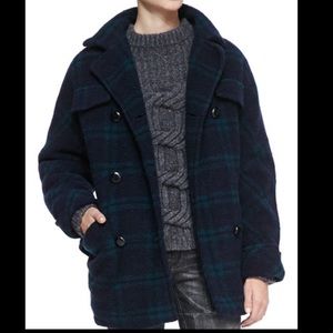 Isabel Marant Etoile Gael Plaid Oversized Coat 36
